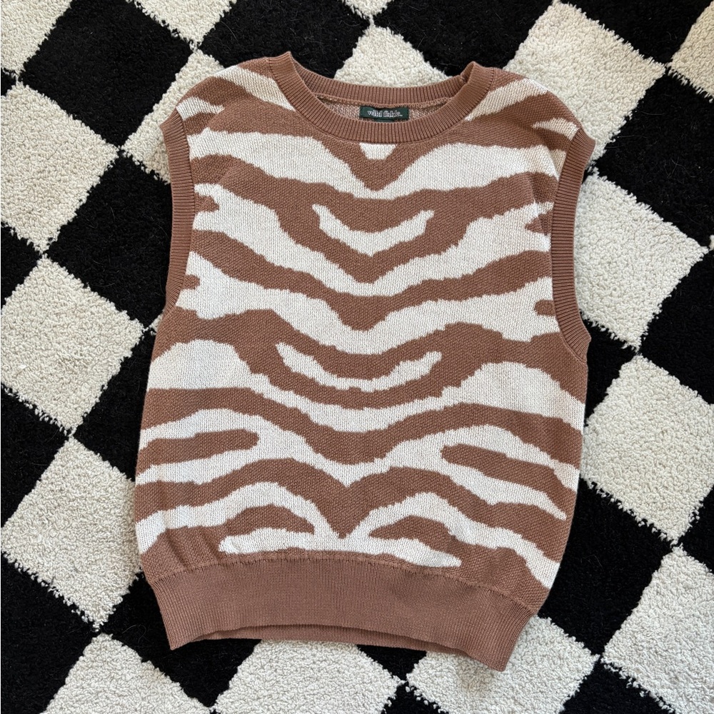 Animal Print Sweater Vest